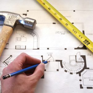 Floor plan and tape measure